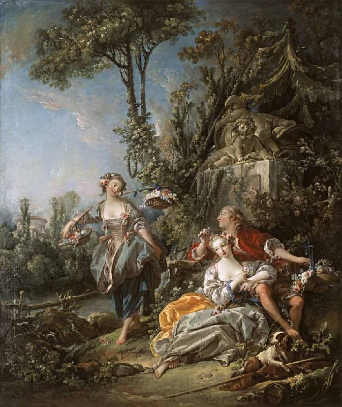 Francois Boucher Lovers in a Park Germany oil painting art